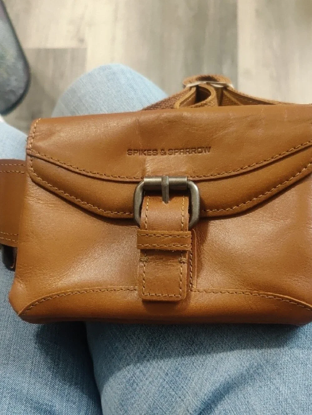 Spikes & Sparrow Tan Leather Crossbody Bag — NWT